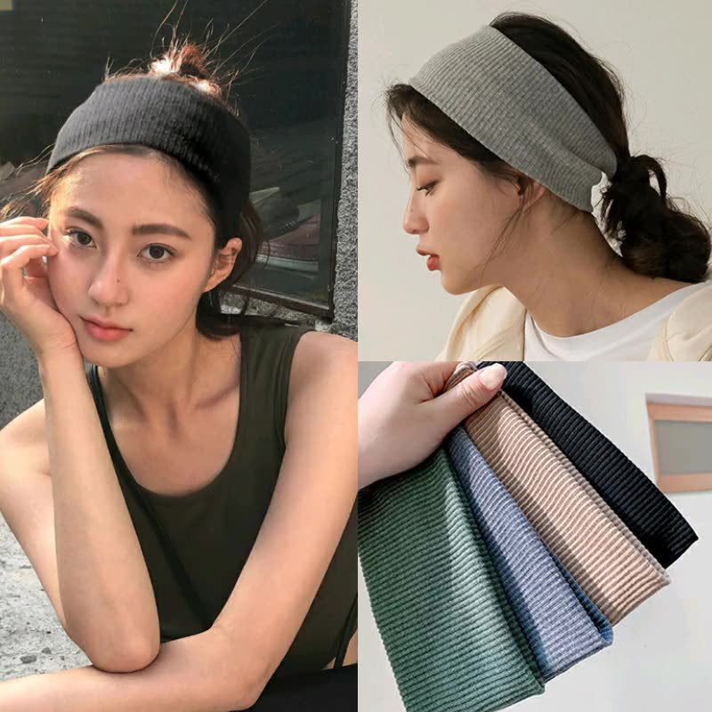 Wholesale Wide Cross Knot Solid Knit Headband